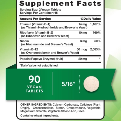 Complexo de Vitamina B, B1, B2 e B12, 90 Comprimidos, Natures Truth