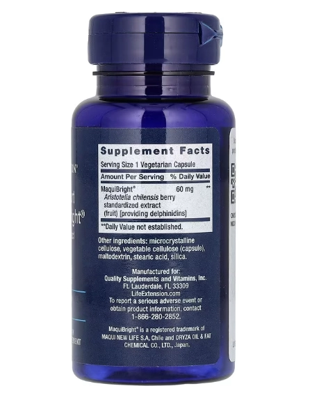 Tear Support com MaquiBright, Extrato de Maqui Berry, 60mg, 30 Cápsulas, Life Extension