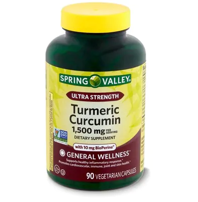 Turmeric Curcumin, 1,500mg, 90 capsulas, Spring Valley
