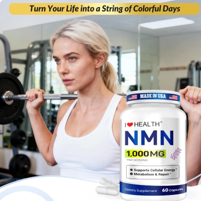 NMN 1000mg, Energia, Disposição e Vitalidade no Dia a Dia, 60 Cápsulas, iHealth