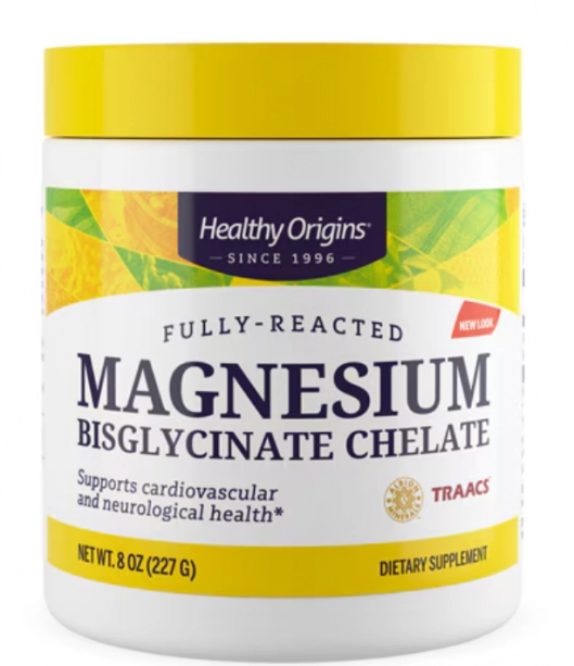 Quelato de Bisglicinato de Magnésio, 200mg,  227G, Healthy Origins