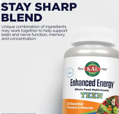 Enhanced Energy for Teens, Energia para Adolescentes, 60 Comprimidos, Kal
