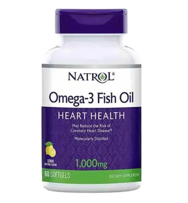 Ômega 3, Sabor Natural de Limão, 1000mg, 60 Cápsulas. Natrol
