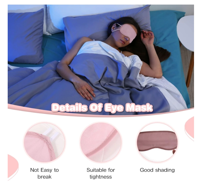 Máscara para olhos, De seda para dormir, 1 Unidade, Cor Rosa, Silkfly
