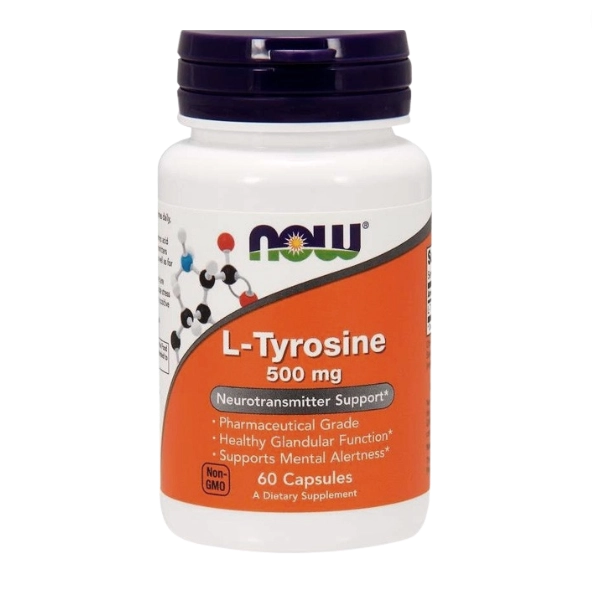 L-Tirosina, 500Mg, 60 Cápsulas, Now