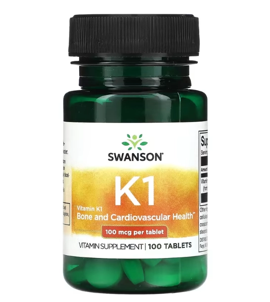 Vitamina K1 100mcg, 100 comprimidos, Swanson