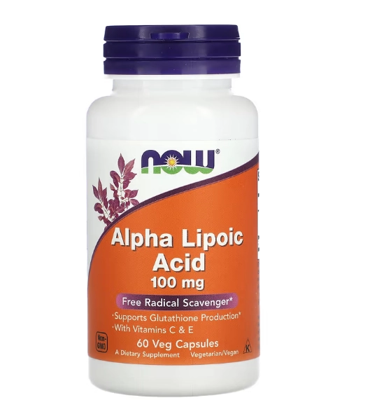 Ácido Alfa-Lipoico 100mg, 60 Cápsulas, Now