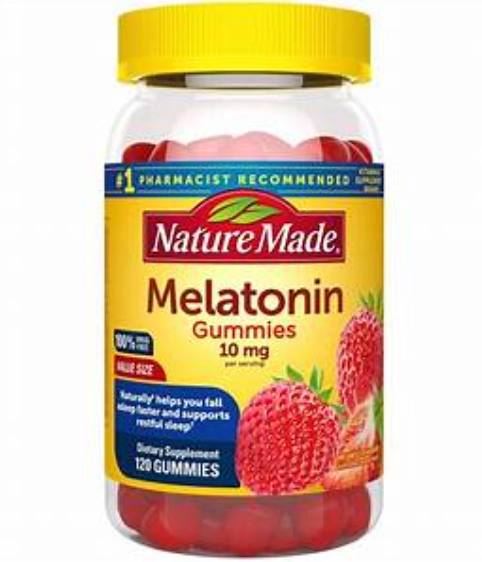 Melatonina 10mg, 120 Gomas Sabor Morango, Nature Made