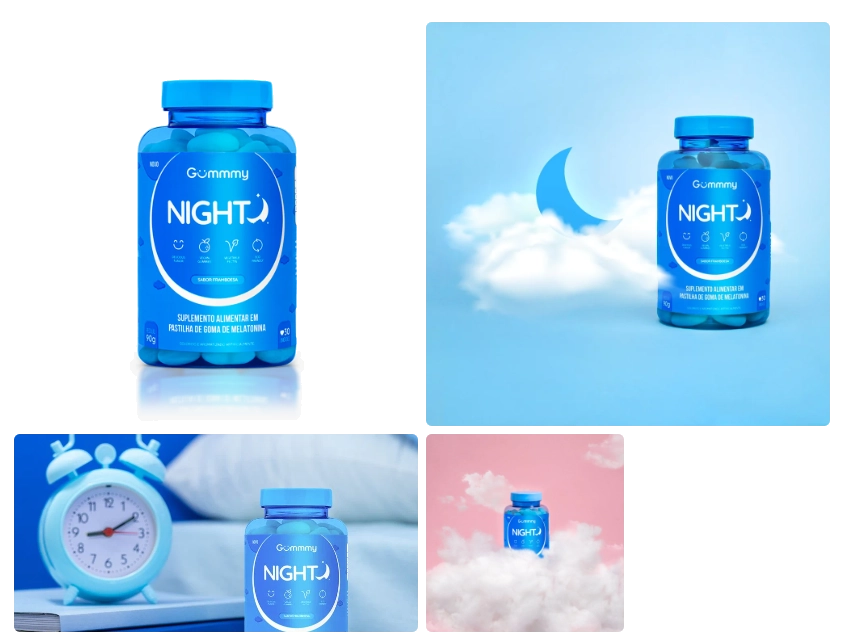 Gummy Night com Melatonina, 30 Gomas, Sabor Framboesa