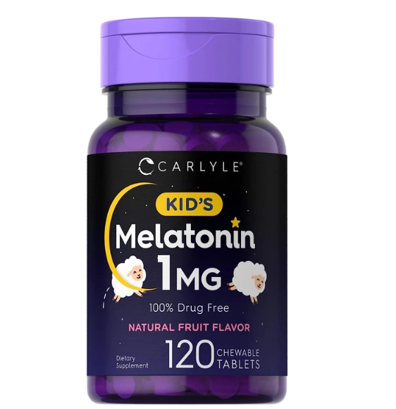 Melatonina Kids 1mg, 120 Comprimidos Mastigáveis, Carlyle