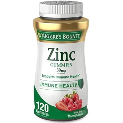 Zinco, Suporte imunológico,  30mg, 120 Gomas, Natures Bounty