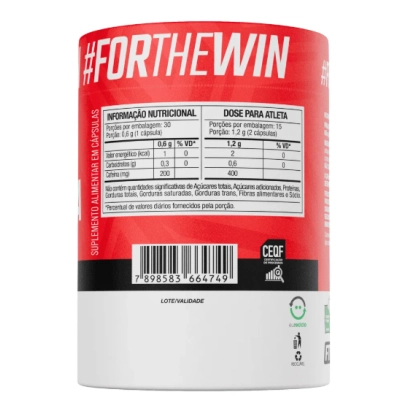 Cafeína Anidra 200mg, 30 Cápsulas, FTW