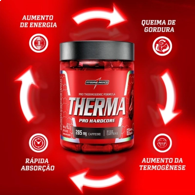 Termogênico Therma Pro Hardcore com 285mg de cafeína pura, 60 Cápsulas, Integralmedica