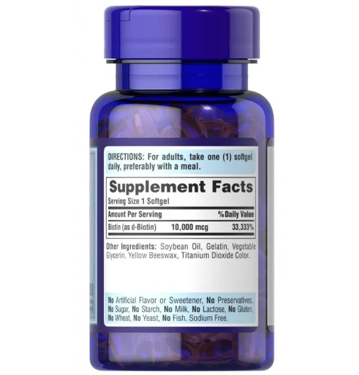 Biotina, 10.000mcg, Ultra mega, 100 Cápsulas, Puritan's Pride