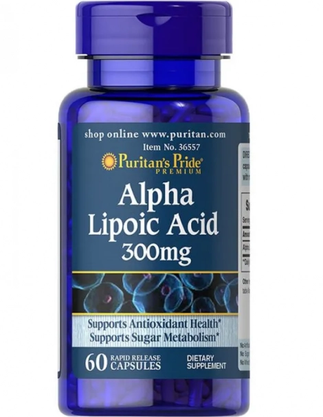 Ácido Alfa Lipoico 300mg, 60 Cápsulas, Puritans Pride