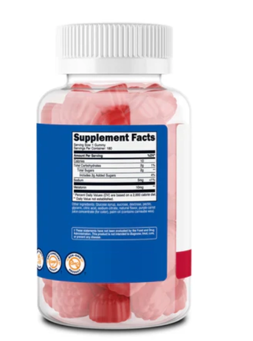 Melatonina 10mg, 180 Gomas Sabor Morango, Nutricost