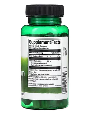 Cogumelo Reishi, 600mg, 60 Cápsulas, Swanson