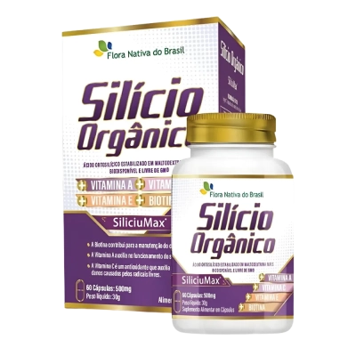 Silício Orgânico SiliciuMax + Vitaminas, 60 Cápsulas, Flora Nativa