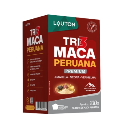 Tri Maca Peruana Premium, 100g em Pó, Lauton Nutrition