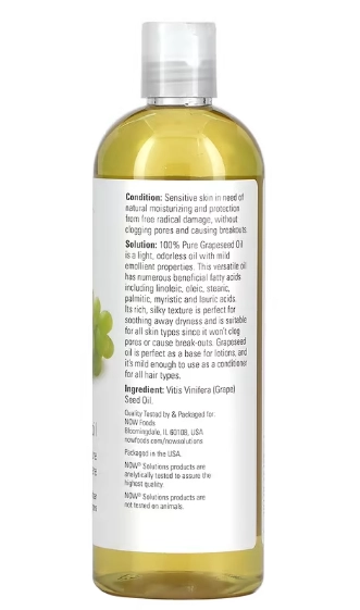 Óleo de Semente de Uva, 473ml, Now
