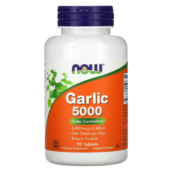 Garlic (Alho) 5000, 90 Comprimidos, Now