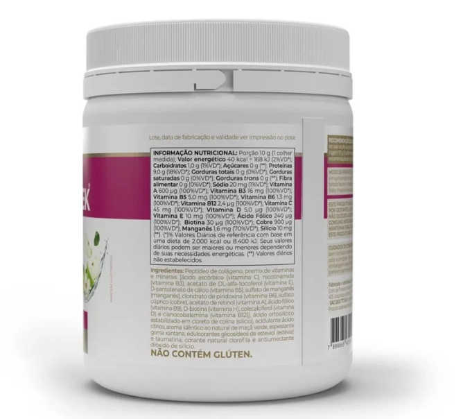Colágeno Colagentek, 300g, Sabor Maçã Verde, Vitafor