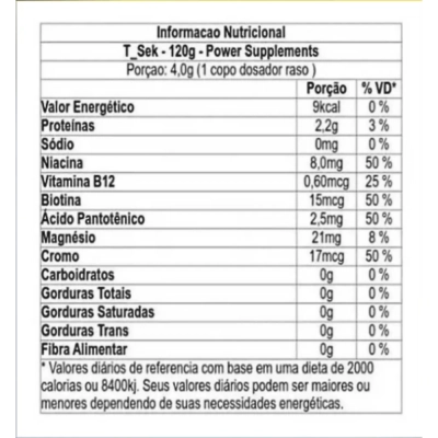 T_SEX (Shedy Sekil 4.000mg) Peso Líquido, 120g, Power Supplements