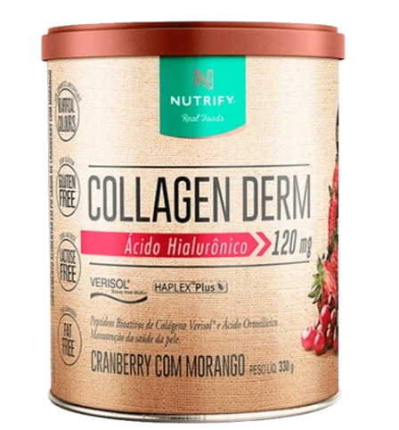 Collagen Derm, Colágeno + Ácido Hialurônico, Sabores, 330g, Nutrify