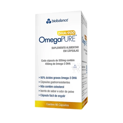 Omegapure Ômega-3 DHA:900, 60 Capsulas, 500mg - Biobalance