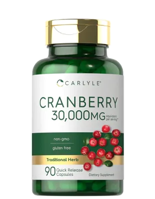 Cranberry concentrado, 30,000mg, 90 cápsulas, Carlyle