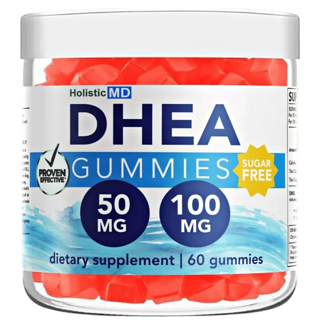 DHEA 100mg e 50mg, 60 Gomas Sabor Morango sem açúcar, Holística MD