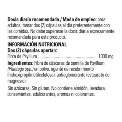 Suplemento de Psyllium Husk 500mg, Fibra Natural, Suporte ao Trato Digestivo e Função Intestinal, 200 Cápsulas, Solgar