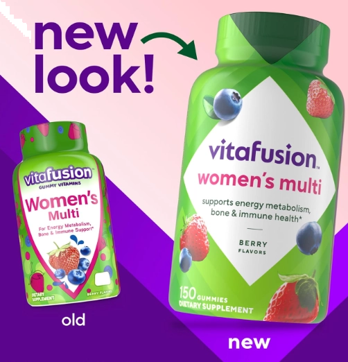 Multivitamínico feminino, Vitaminas Diárias A, C, D, E, B-6 e B-12, 150 Gomas, Vitafusion