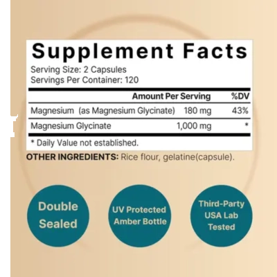 Magnésio Glicinato 1000mg, Relaxamento, Qualidade do Sono e Equilíbrio Diário, 240 Cápsulas, NatureBell