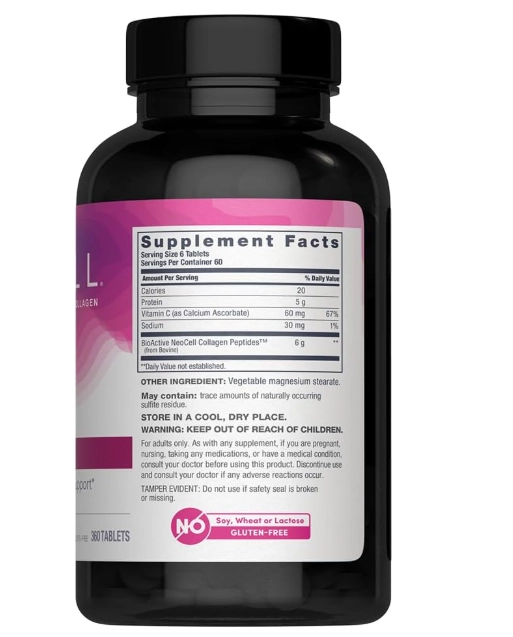 Super Collagen Plus Vitamina C, para Pele, Cabelo e Unhas, 360 Comprimidos, Neocell