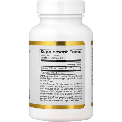 Coenzima Q10, 100mg, 120 Cápsulas, California Gold Nutrition
