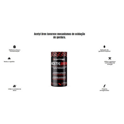 Termogênico Acetyl Dren 750mg, 60 Cápsulas, Adaptogen
