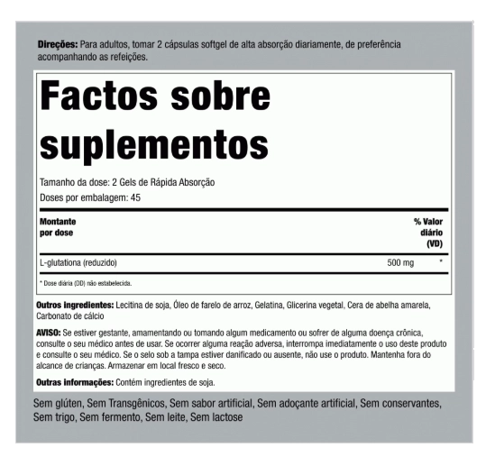 L-Glutationa lipossômica 500mg, 50 Cápsulas, PipingRock