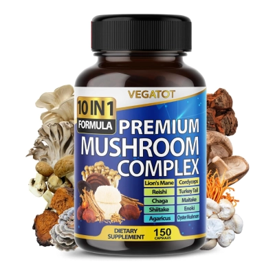 Organic Mushroom Complex 10 em 1, Energia, Foco e Imunidade, 150 Cápsulas, Vegatot