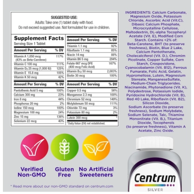 Centrum Multivitamínico Silver Womens 50+ , 100 Comprimidos