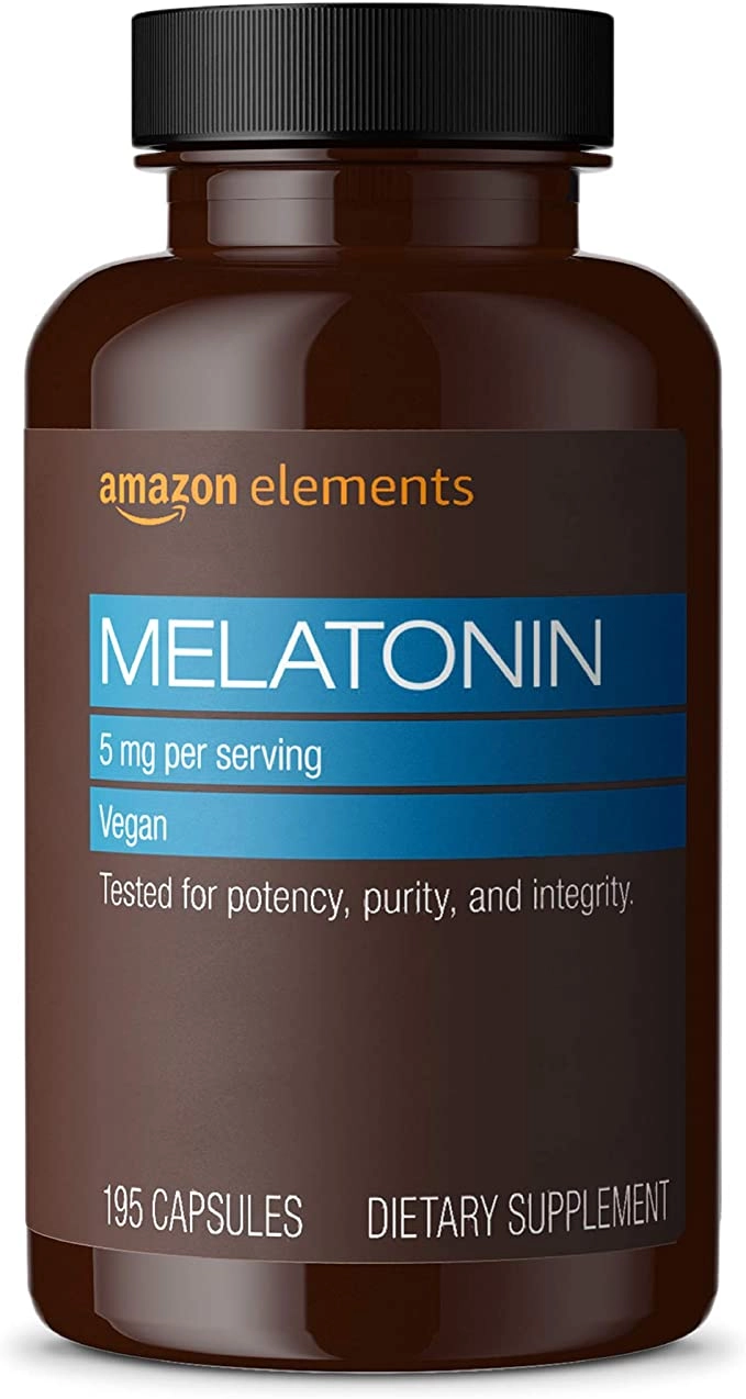 Melatonina, 5mg, 195 Cápsulas Vegana, Amazon Elements