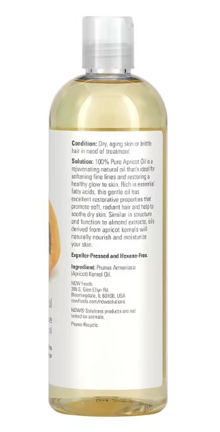 Solução, Óleo de Damasco, 473ml, Now