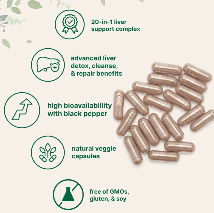 Liver Detox para o Fígado, Complexo 20 em 1, 240 Cápsulas, Micro Ingredients