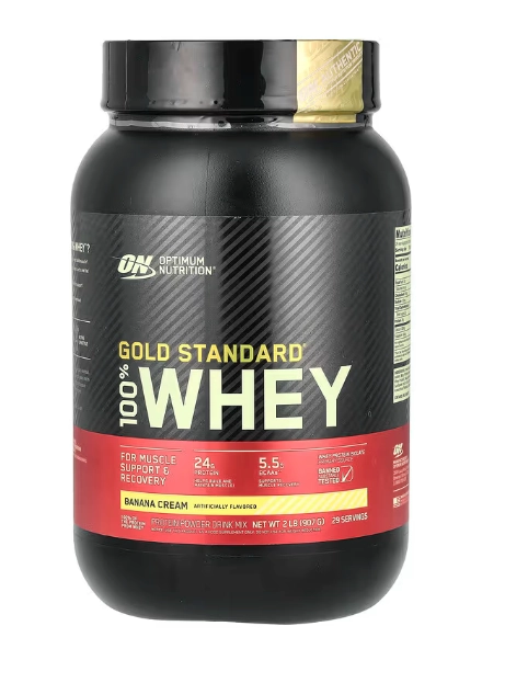 Whey 100% Gold Standard, Sabor Banana, 907g, Optimum Nutrition