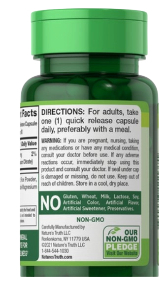 Potássio Citrate, 275mg, 90 cápsulas, Nature's Truth