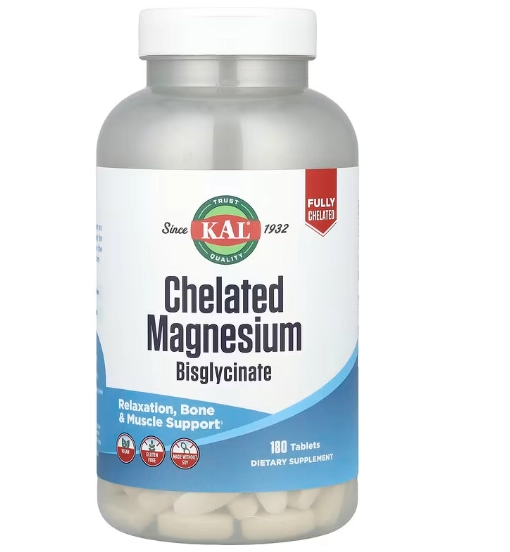 Bisglicinato de Magnésio Quelato 105mg, 180 Comprimidos, KAL