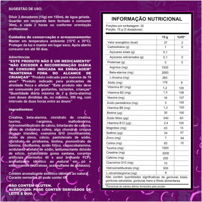 Pré-Workout Warzone Rocket Energy, 450g, Energia, Foco e Performance para Treinos Intensos, Opções, 30 Doses, Under Labz