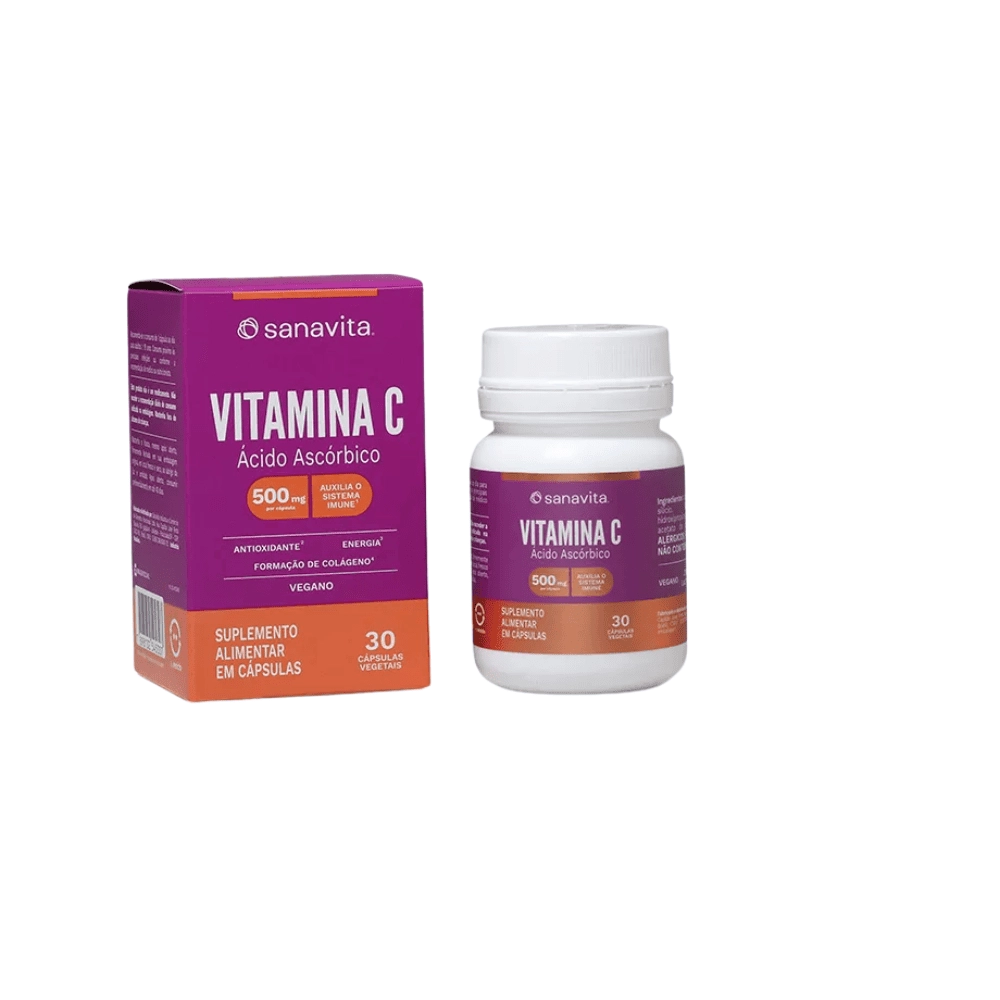Vitamina C, 30 Cápsulas Vegetais - Sanavita
