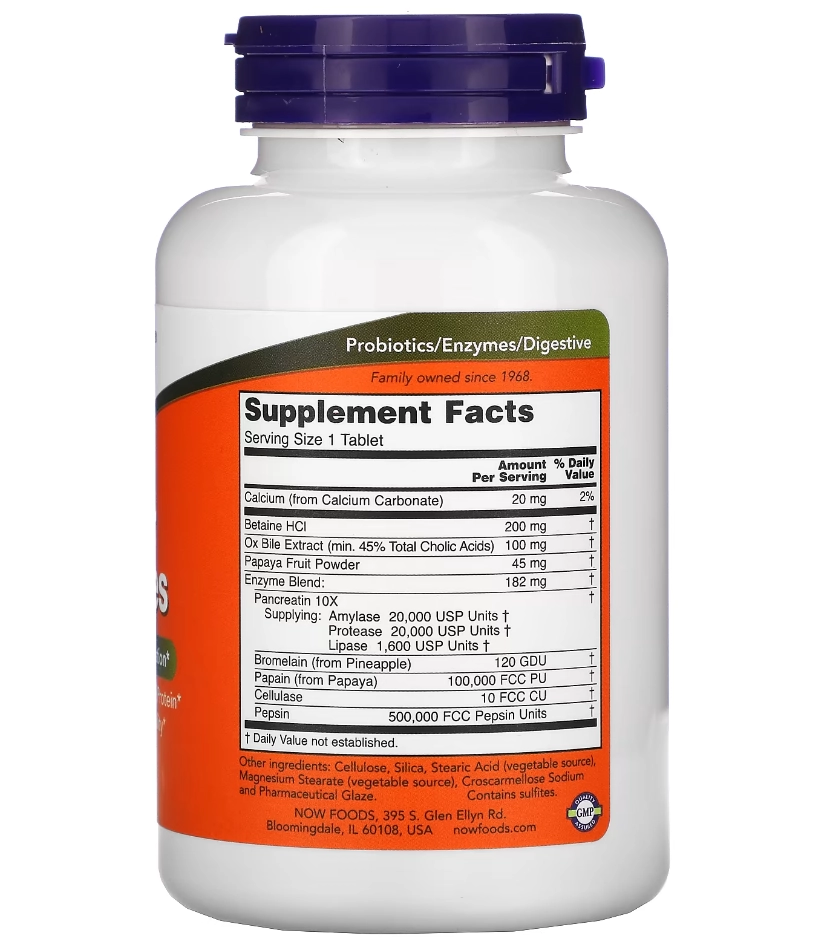 Superenzimas, 182mg, 180 Comprimidos, Now