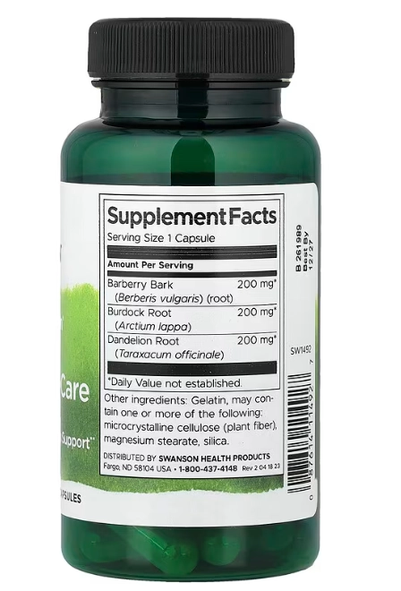 Herbal Gallbladder Care, Cuidados com a Vesícula Biliar, 60 Cápsulas, Swanson